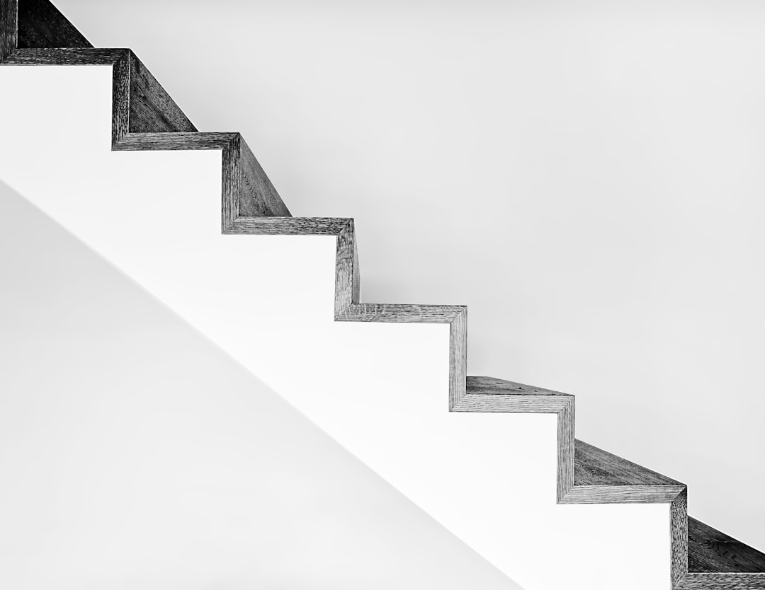 Wood staircase under construction